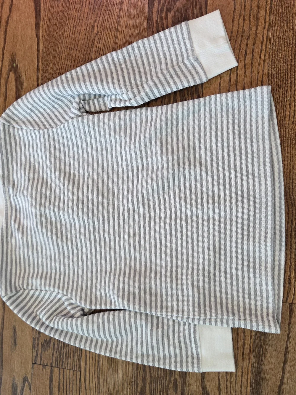 Cat & Jack White and Light Gray Striped Long-Sleeve Henley
